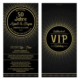 Hochzeitseinladungen Goldhochzeit - Schwarz/Gold VIP