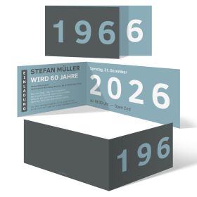 Runder Geburtstag 60 Jahre Einladungen - Jahrzehnt Sprung